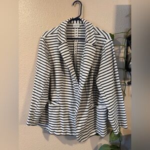 AVA VIV blazer jacket white with black stripes